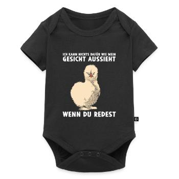 Kann nichts dafür wie mein Gesicht aussieht - Baby Premium Kurzarmbody - Schwarz - Vorne