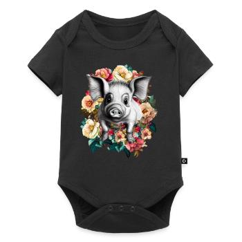Cochon - Body à manches courtes Premium Bébé - noir - Devant