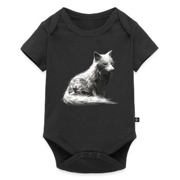 Fuchs Tierliebhaber Geschenk Wildtier Tier Motiv - Baby Premium Kurzarmbody - Schwarz - Vorne