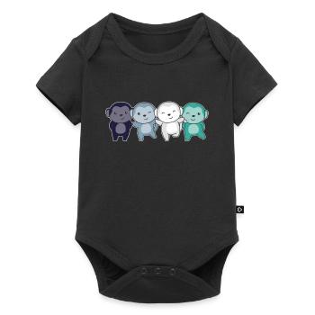 oriented aroace Flag Pride LGBTQ cute monkey - Baby Premium short-sleeve bodysuit - black - Front