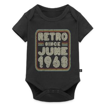 Anniversaire Juin 1968 Cadeau rétro - Body à manches courtes Premium Bébé - noir - Devant