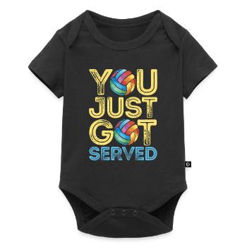 Du wurdest gerade bedient Volleyballspieler - Baby Premium Kurzarmbody - Schwarz - Vorne