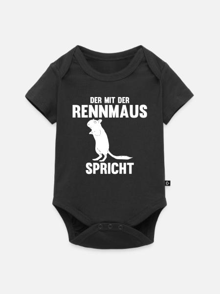 Maus Mäuse Rennmaus - Baby Premium Kurzarmbody - Schwarz