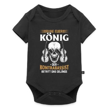 Silence Your King The Double Bass Player King Doub - Baby Premium Kurzarmbody - Schwarz - Vorne
