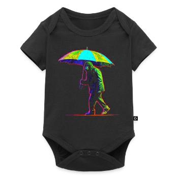 Monkey Umbrella Colorful Creative Zoo Animal Gift - Baby Premium short-sleeve bodysuit - black - Front