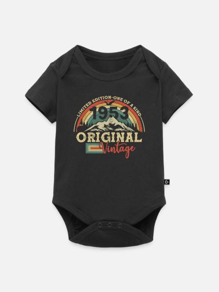 Jahrgang 1953 - Baby Premium Kurzarmbody - Schwarz