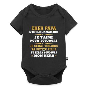 Homme Humour Papa Cadeau Papa Anniversaire - Body à manches courtes Premium Bébé - noir - Devant