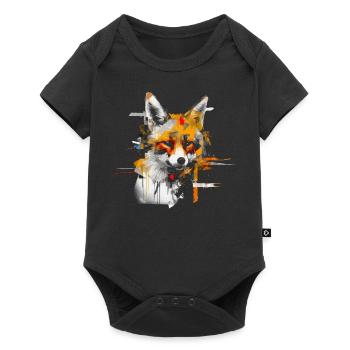 Fox Animal Lover Gift Motif animal sauvage - Body à manches courtes Premium Bébé - noir - Devant