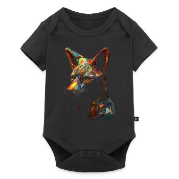 Fox Animal Lover Gift Motif animal sauvage - Body à manches courtes Premium Bébé - noir - Devant