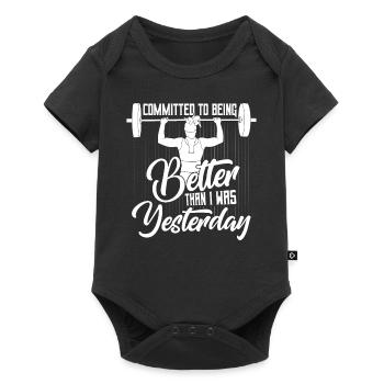 Committed To Being Better Workout Training Weight - Baby Premium short-sleeve bodysuit - black - Front