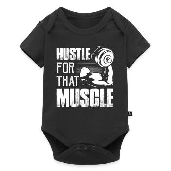 Hustle pour cet entraînement musculaire entraînement poids lif - Body à manches courtes Premium Bébé - noir - Devant