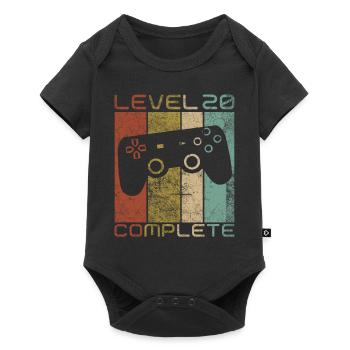 20 Birthday Gamer Level 20 complete Vintage - Baby Premium short-sleeve bodysuit - black - Front