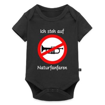 Lustiger Spruch Ich steh auf Naturfanfaren - Baby Premium Kurzarmbody - Schwarz - Vorne