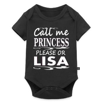 My name is Lisa, I'm Lisa, maiden name, gift - Baby Premium short-sleeve bodysuit - black - Front