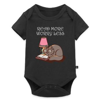 Read more, worry less - Baby Premium short-sleeve bodysuit - black - Front
