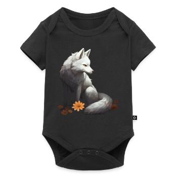 Fuchs Tierliebhaber Geschenk Wildtier Tier Motiv - Baby Premium Kurzarmbody - Schwarz - Vorne