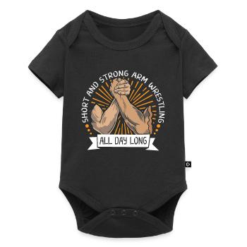 Bras de fer, bras de fer, bras de fer, - Body à manches courtes Premium Bébé - noir - Devant