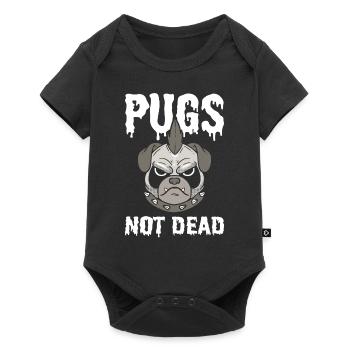 Süßer Mops Tierische Person - Baby Premium Kurzarmbody - Schwarz - Vorne