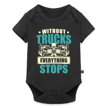 Trucker Job Profession Diesel trailer Truck driver - Baby Premium short-sleeve bodysuit - black - Front
