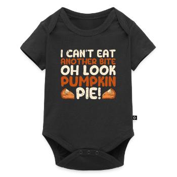 Ich kann nicht noch einen Bissen Kürbiskuchen - Baby Premium Kurzarmbody - Schwarz - Vorne