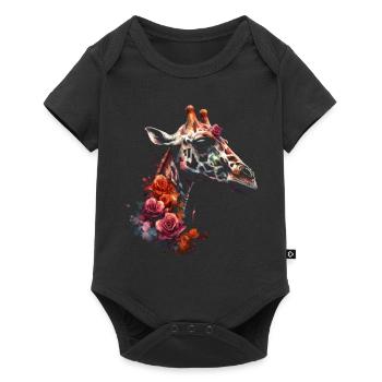 Giraffe Animal Africa Gift Animal Lover Zoo - Baby Premium short-sleeve bodysuit - black - Front