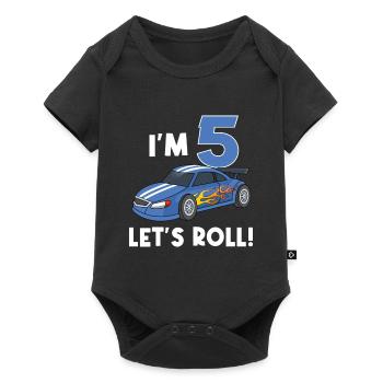 Children's birthday car racing car / 5 years - Baby Premium short-sleeve bodysuit - black - Front