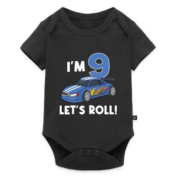 Children's birthday car racing car / 9 years - Baby Premium short-sleeve bodysuit - black - Front