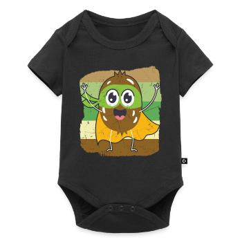 Kiwi Vintage Distressed - Baby Premium Kurzarmbody - Schwarz - Vorne