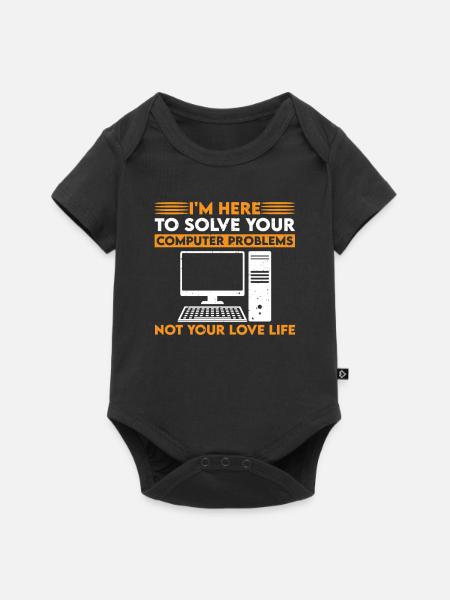 Lustiges Tech Support Kostüm - Baby Premium Kurzarmbody - Schwarz