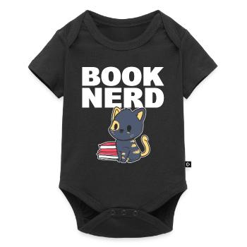 Book Nerd Begeisterter Leser - Baby Premium Kurzarmbody - Schwarz - Vorne