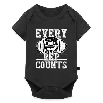 Every Rep Counts Workout Training Weight Lifting - Baby Premium Kurzarmbody - Schwarz - Vorne