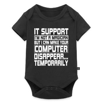 Drôle d’ingénieur informatique de support informatique - Body à manches courtes Premium Bébé - noir - Devant