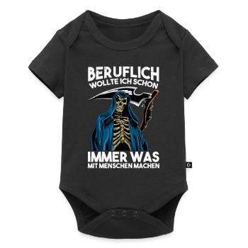 Beruflich wollte ich immer was mit Menschen machen - Baby Premium Kurzarmbody - Schwarz - Vorne