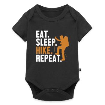 Eat Sleep Hike Repeat Mountain Hiking Hiking Trekking - Baby Premium short-sleeve bodysuit - black - Front