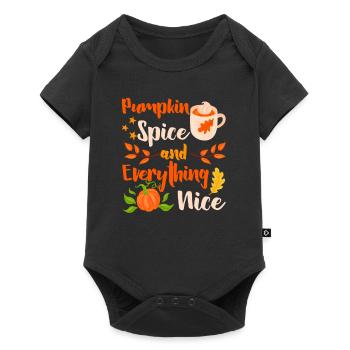 Pumpkin spice and all the beautiful Cute Autumn - Baby Premium short-sleeve bodysuit - black - Front