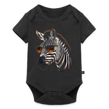 Zebra Sonnenbrille - Baby Premium Kurzarmbody - Schwarz - Vorne