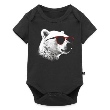 Polar Bear Cool Sunglasses - Baby Premium short-sleeve bodysuit - black - Front