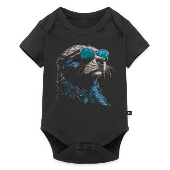 Lunettes de soleil Otter - Body à manches courtes Premium Bébé - noir - Devant