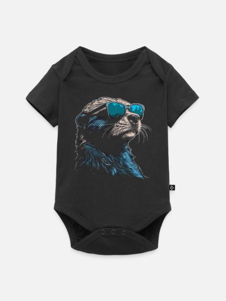Otter Sonnenbrille - Baby Premium Kurzarmbody - Schwarz
