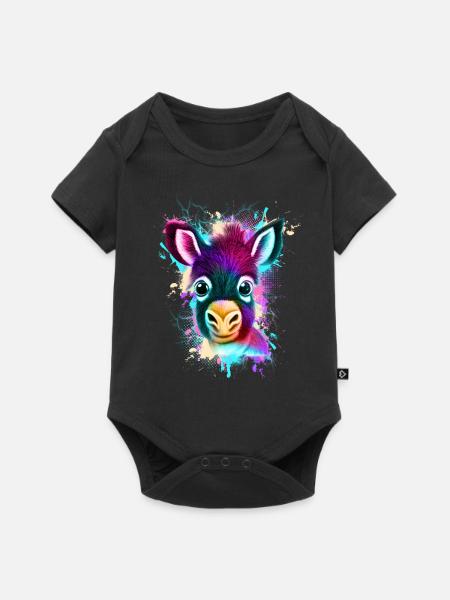 Esel - Baby Premium Kurzarmbody - Schwarz