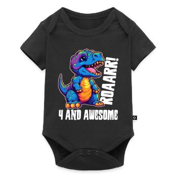 4 Years Birthday 4th Gift Four Boy - Baby Premium short-sleeve bodysuit - black - Front