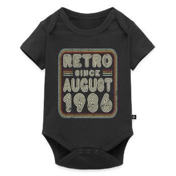 Anniversaire Août 1986 Cadeau rétro - Body à manches courtes Premium Bébé - noir - Devant
