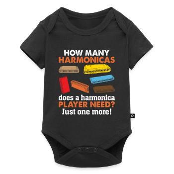 How Many Harmonicas Does A Harmonica Player Needs? - Baby Premium Kurzarmbody - Schwarz - Vorne