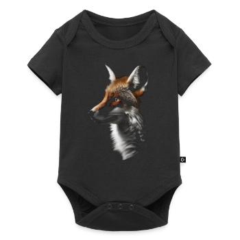 Fuchs Tierliebhaber Geschenk Wildtier Tier Motiv - Baby Premium Kurzarmbody - Schwarz - Vorne