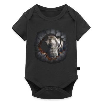 Elephant Animal Gift Africa Art Wall Bag - Body à manches courtes Premium Bébé - noir - Devant