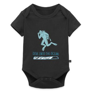 Dive Into The Ocean Retro Diver Designs Present - Baby Premium short-sleeve bodysuit - black - Front