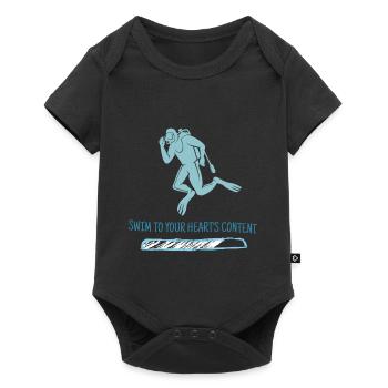 Swim To Your Heart's Content Retro Diver Designs - Baby Premium short-sleeve bodysuit - black - Front