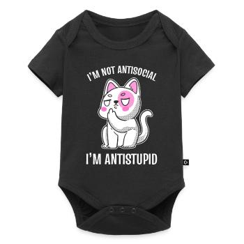 I'm Not Antisocial I'm Antistupid Introvert - Baby Premium short-sleeve bodysuit - black - Front