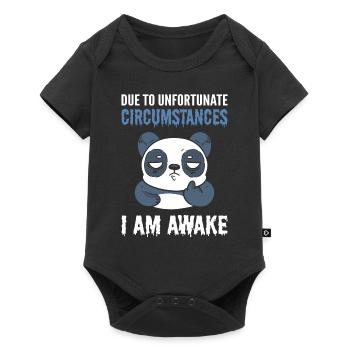 Due To Unfortunate Circumstances I Am Awake Panda - Baby Premium short-sleeve bodysuit - black - Front