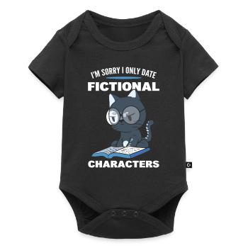Cat Reading Book Reader - Baby Premium short-sleeve bodysuit - black - Front